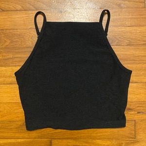 Beyond Yoga Black Crop High Neck Tank Top